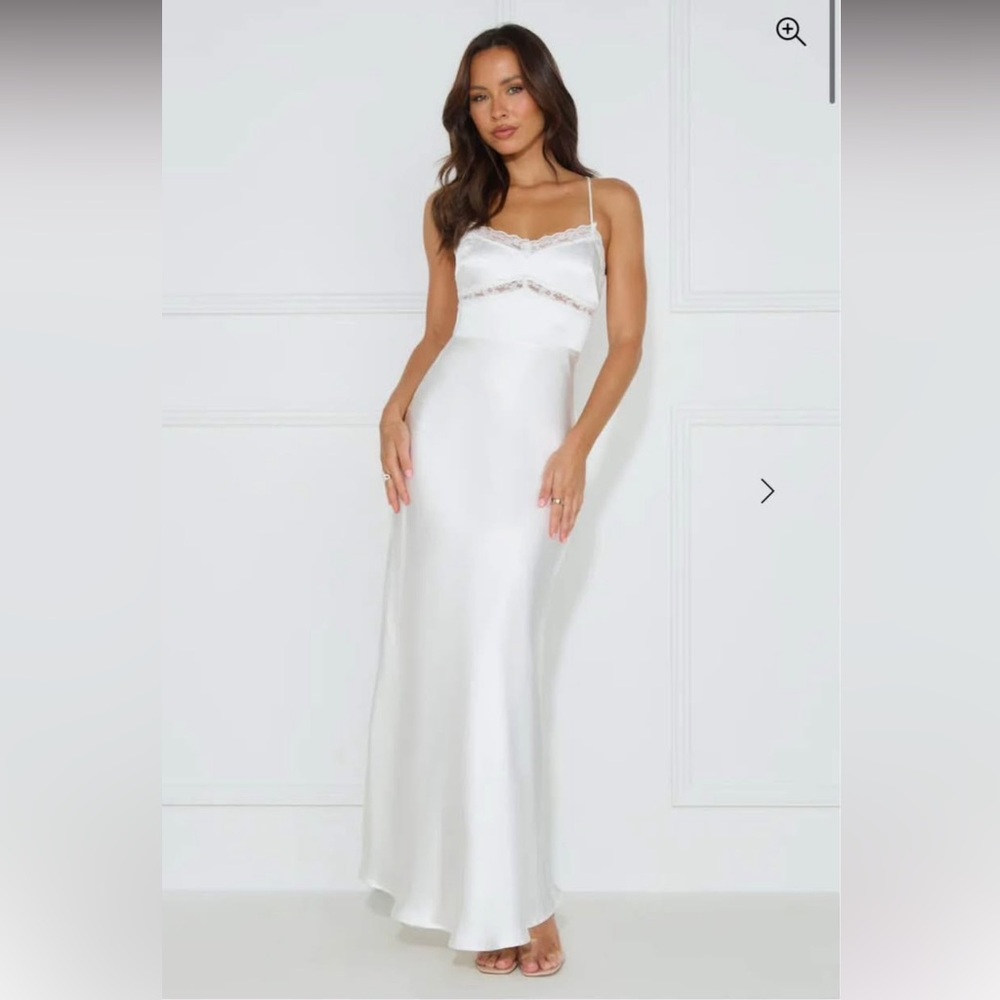 Hello Molly - NOBODY BUT YOU SATIN MAXI DRESS WHITE